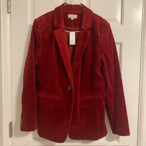 NWT Loft Corduroy Blazer Burgundy Red Size 8 W